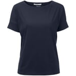Damenshirt mit Ärmelblende Dunkelblau