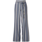 Damen-Marlenehose Viskose Blau-Creme