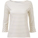 Damenshirt U-Boot-Ausschnitt Creme-Blau