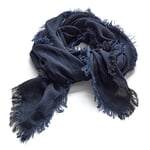 Scarf Made of Linen Black Blue