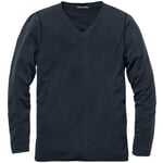 Light Men's Knit Pullover with a V-Neck Black-blue