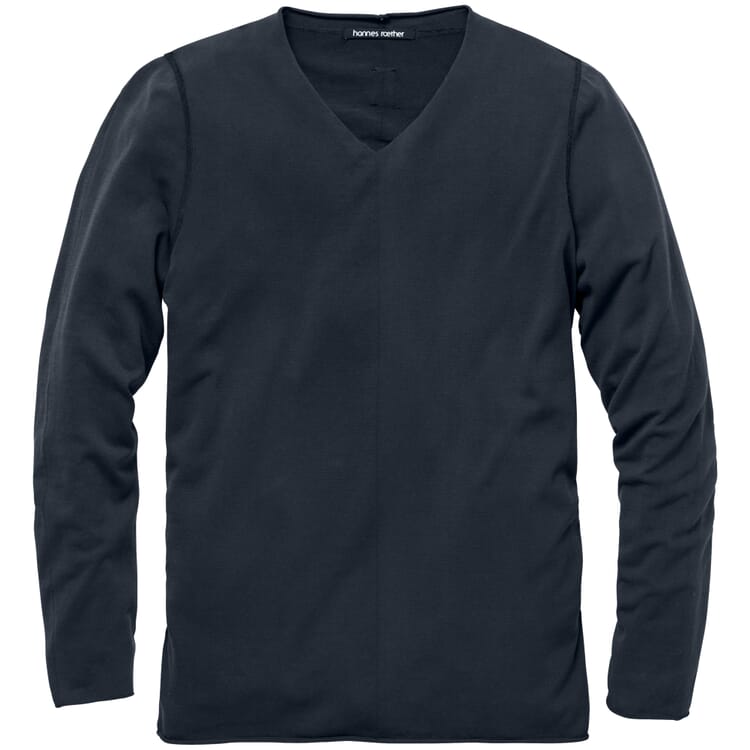 Men knit shirt, Black-blue