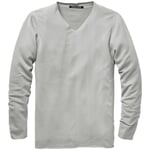Light Men's Knit Pullover with a V-Neck Light Grey