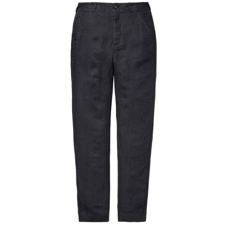 Men’s Trousers Made of Linen, Black-blue