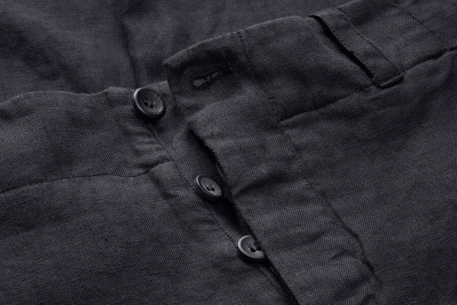 Pantalon en lin pour hommes Bleu noir, vue détaillée