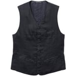 Gilet en lin pour hommes Bleu noir