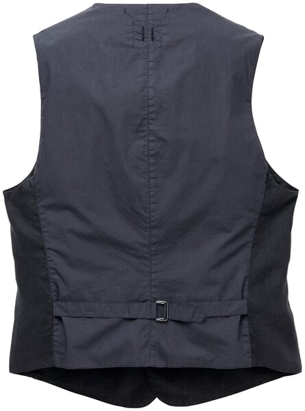 Men's linen vest Black-blue