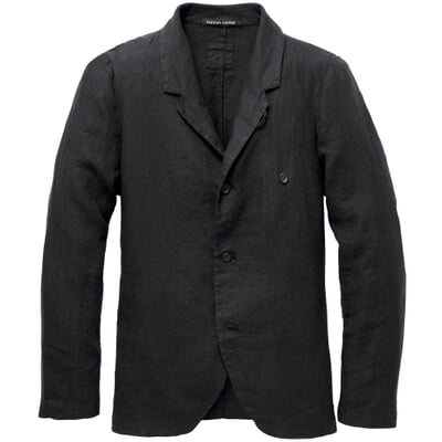 Men's linen jacket, Black-blue Manufactum