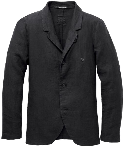 Men's linen jacket Black-blue