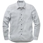 Men’s Shirt Made of Striped Linen Cotton Fabric Grey