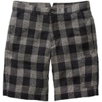 Herrenshorts Leinen kariert Schwarz-Weiß