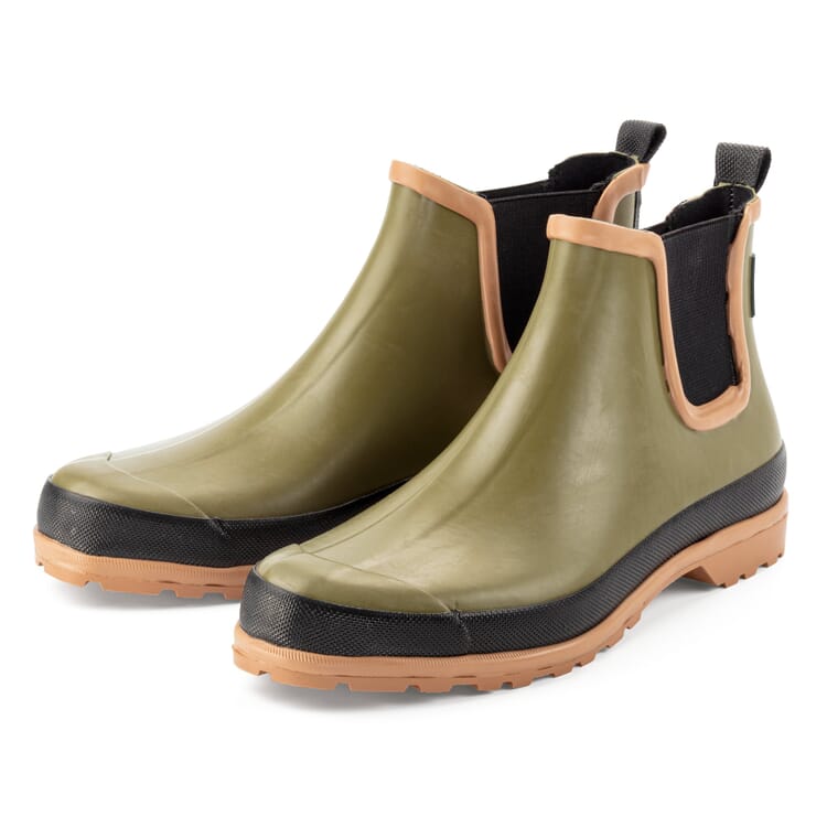 Men's rubber ankle boot, Olive-Black