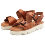 Ladies leather sandal Cognac