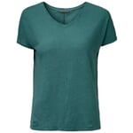 Damen-Leinenstrickshirt Petrol