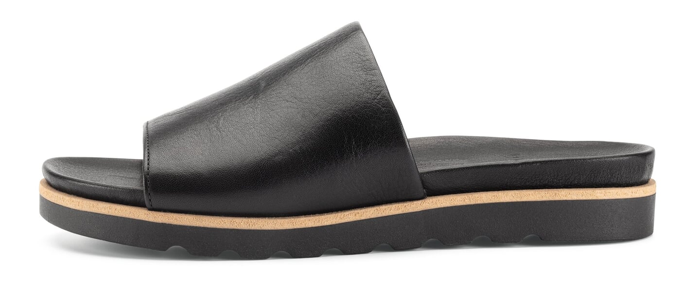 Mules en cuir pour femmes Noir