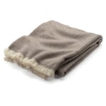Lambswool blanket Panama weave Beige