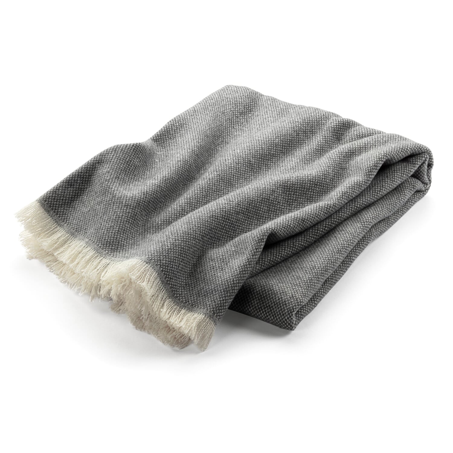 Lambswool blanket Panama weave, Grey | Manufactum