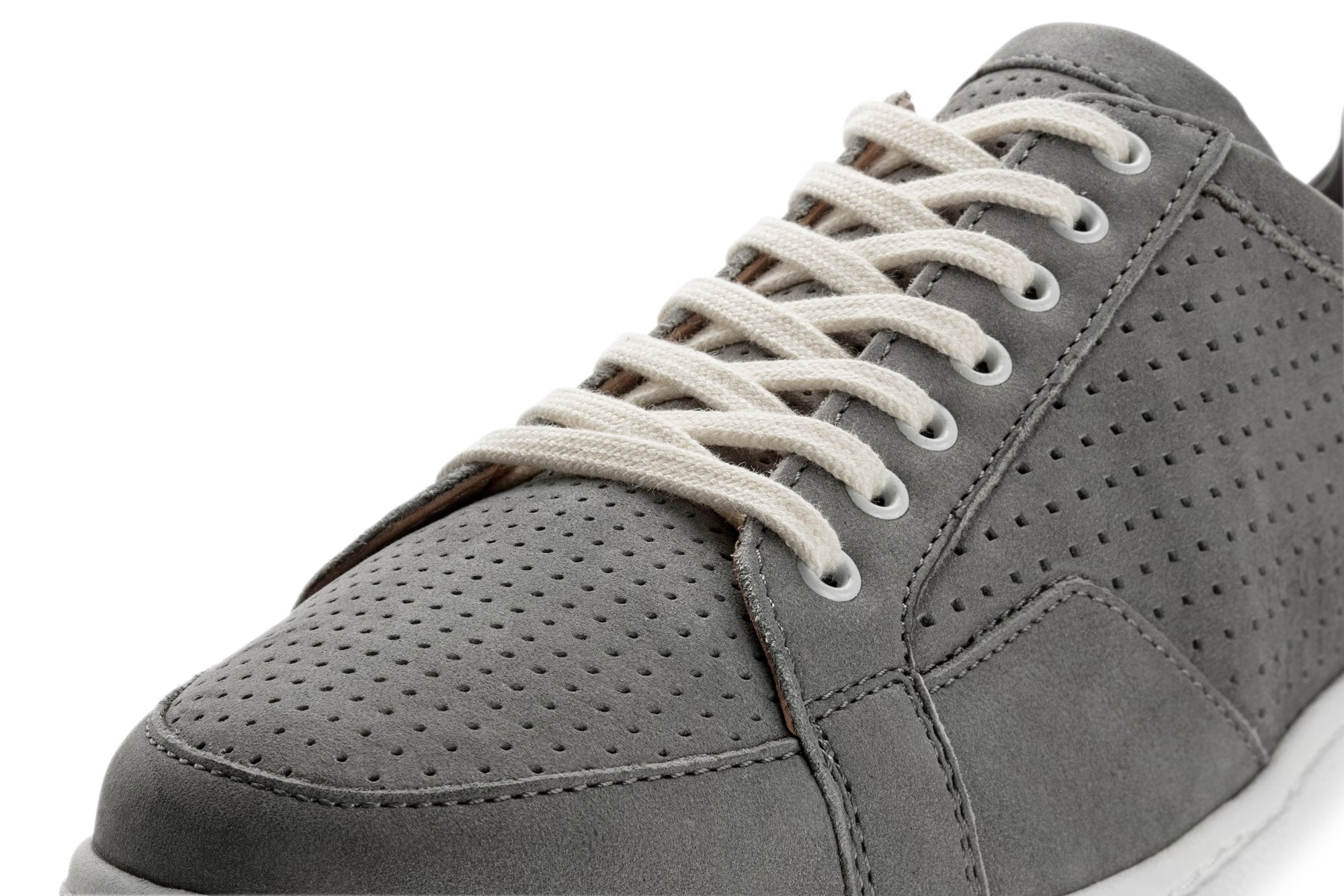 Dames Leren Sneaker Nubuck, Steen | Manufactum