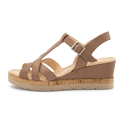 Leren Sandalen Sleehakken Dicht Dames Leren Sandaal Met Sleehak