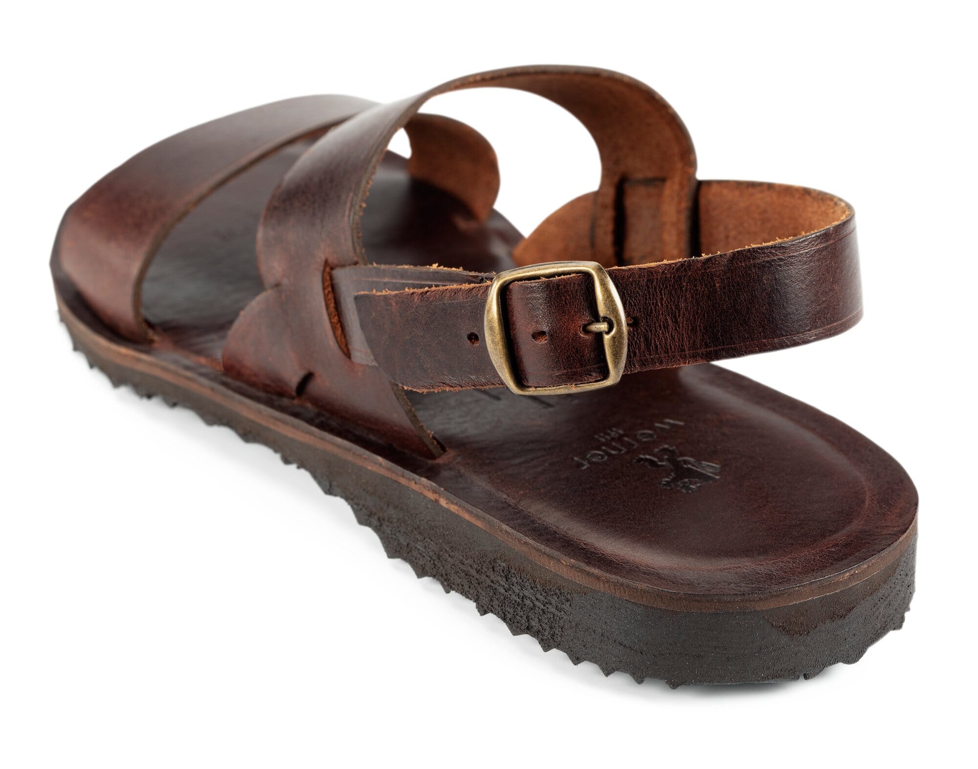 Ares - Leather sandal with ankle strap – Holysouq - Handmade Leather  Creations