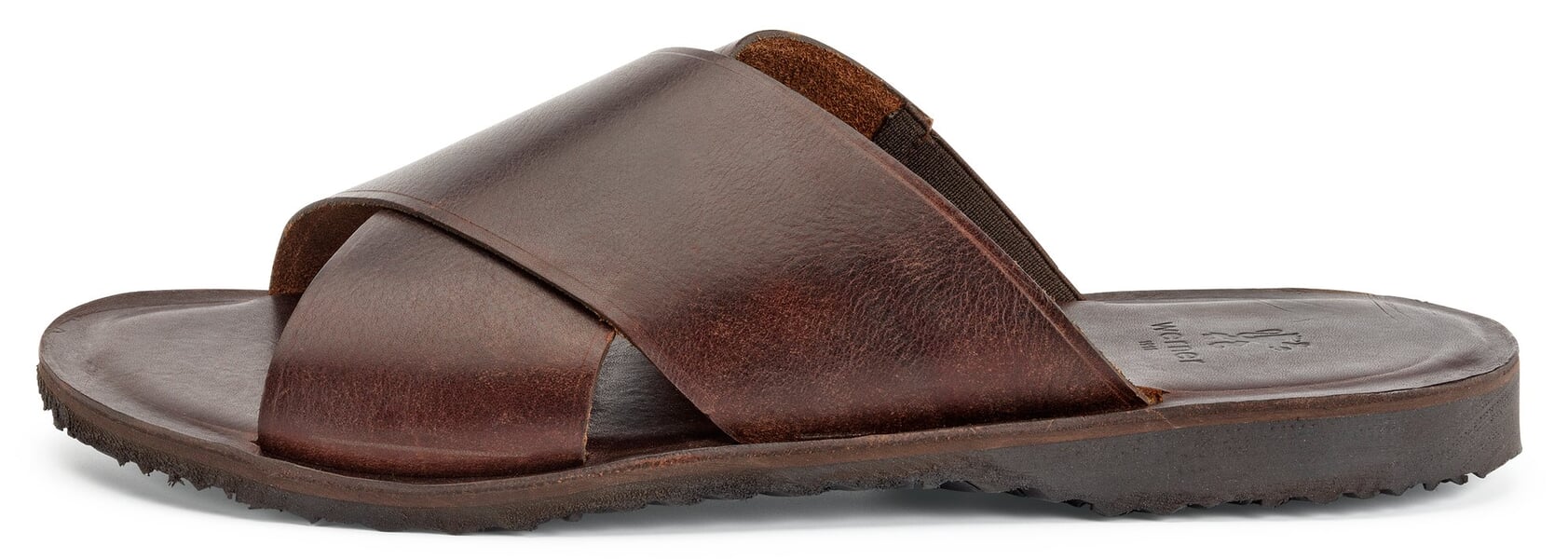 Herren-Lederpantolette Dunkelbraun