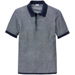 Herren-Poloshirt Blau-Weiß-Melange