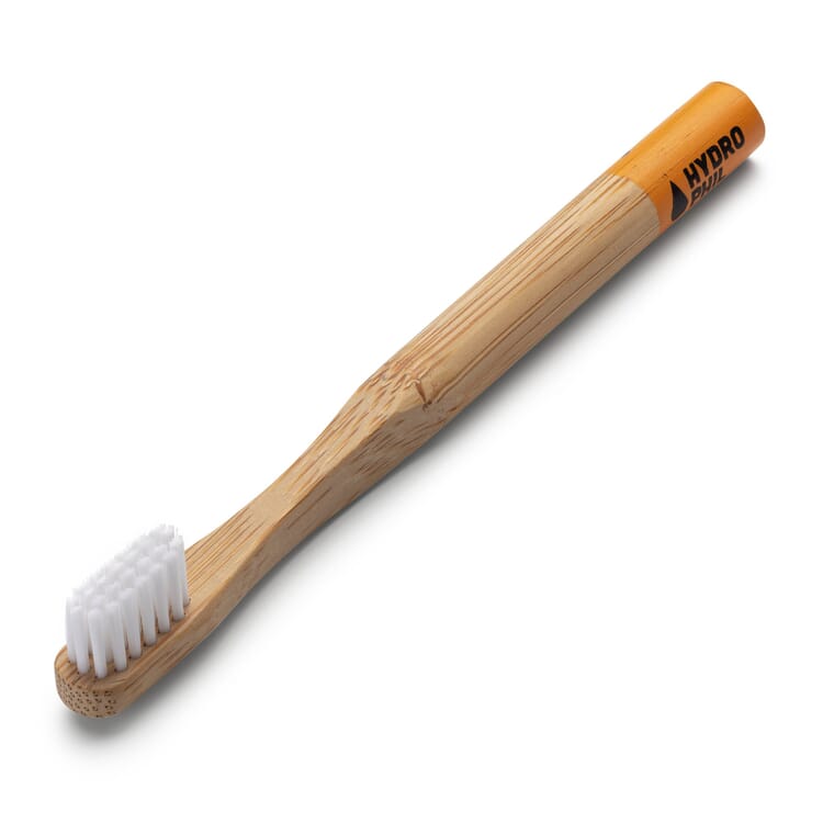 Bamboo Toothbrush for Children by Hydrophil, Orange, Mouse Icon