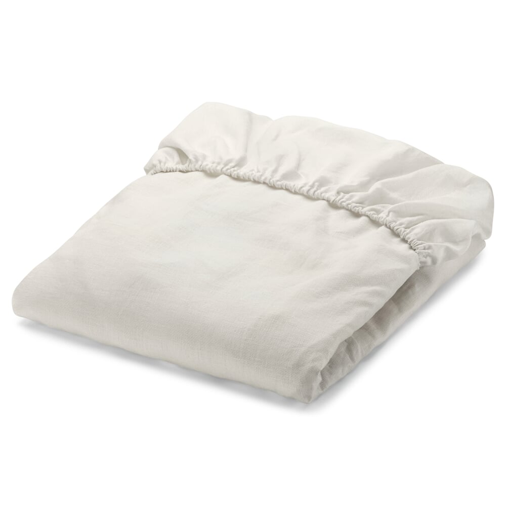 Fitted sheet linen, Natural white, 90 × 200 cm Manufactum