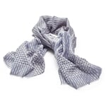 Women’s Scarf Made of a Cotton Silk Fabric Blue-Beige
