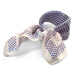 Damen-Nickituch Seide Creme-Blau