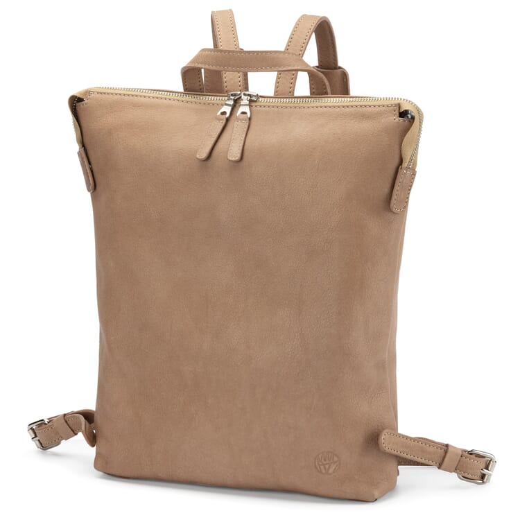 Backpack pour femme en cuir de vache, Taupe