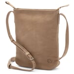 Borsa a tracolla da donna in pelle di vacchetta Taupe
