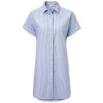 Women’s Shirtdress Made of Fine Striped Cotton Fabric Blue-White