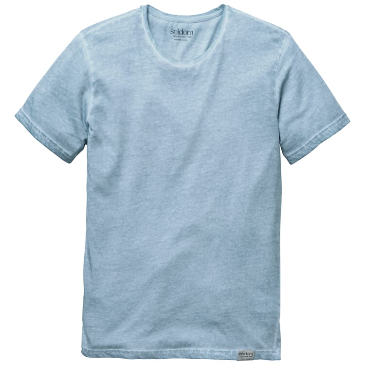 T-shirt til mænd med rund hals, Lyseblå