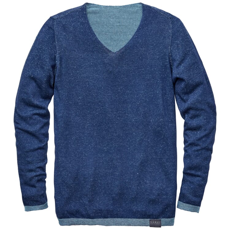 Men’s Sweater with a V-Neck, Medium blue