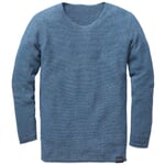 Men’s Knit Pullover with Garter Stitch Medium Blue