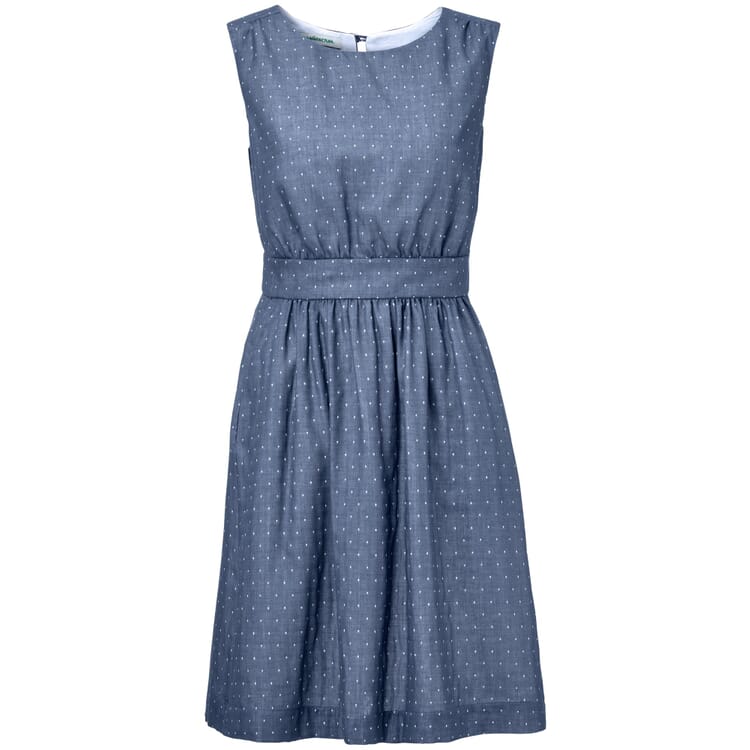 Ladies dress with dots, Blue-White
