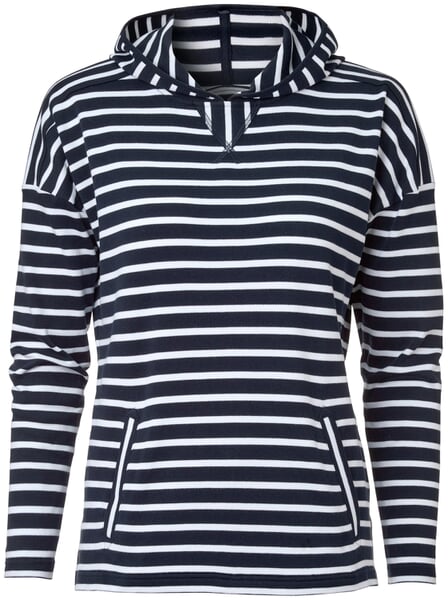 Ladies hoodie striped Navy-White