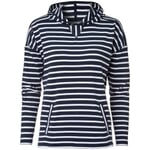 Sudadera con capucha a rayas para mujer Azul marino-blanco