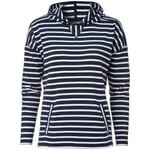 Sweat à capuche rayé pour femme Navy-Blanc