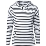 Ladies hoodie striped White-Navy