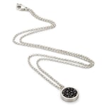 Collier en argent et cuir de raie Noir