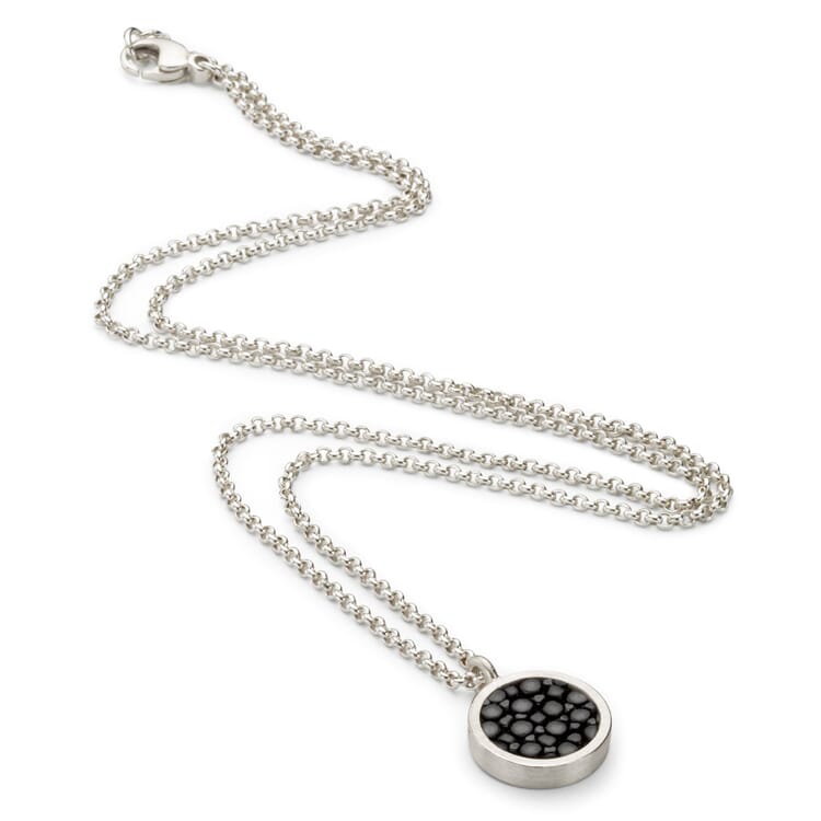 Collier en argent-roseau, Noir