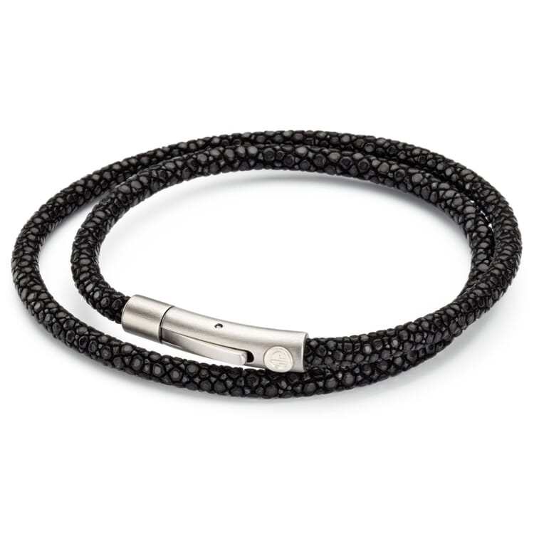 Bracelet stingray leather stainless steel