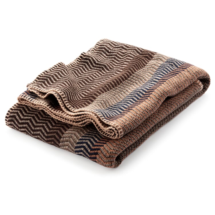 Couverture en laine d'agneau tons naturels Fri, Bleu sable