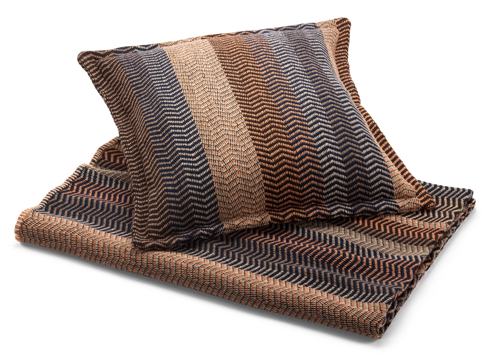 Lambswool blanket natural tones Fri, Sand Blue | Manufactum