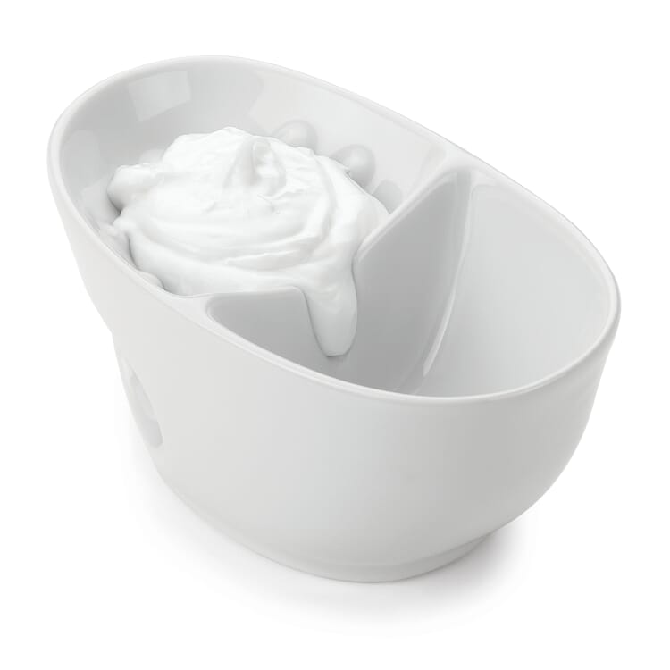 Barberskål af porcelæn, Hvid