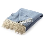 Lambswool Blanket with Zig-Zag Pattern “Kattefot” Lavender Blue