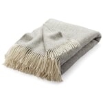 Lambswool Blanket with Zig-Zag Pattern “Kattefot” Light Grey