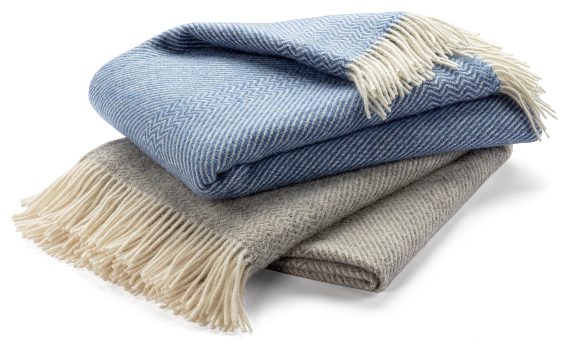 Lamb wool blanket zigzag stripe Kattefot, Light gray | Manufactum